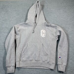 Champion Hoodie Womens S Gray Reverse Weave C Logo Pullover y2k VTG